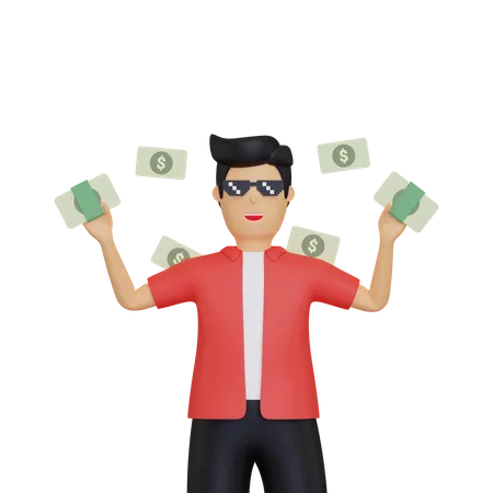 Wealthy man 3D Illustration