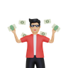 rich person 3d logo