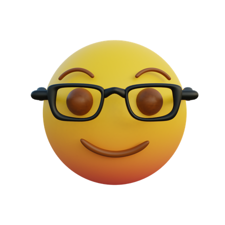 Wearing clear glasses  3D Emoji