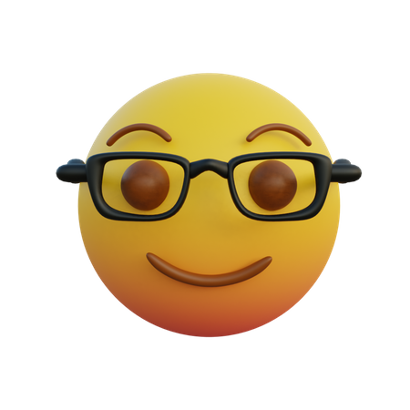 Wearing clear glasses 3D Illustration