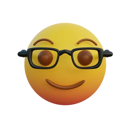 Wearing clear glasses  3D Emoji
