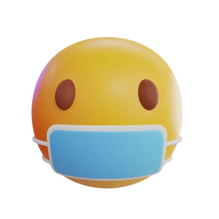 Wearing Mask Emoji  3D Icon