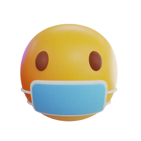 Wearing Mask Emoji 3D Icon