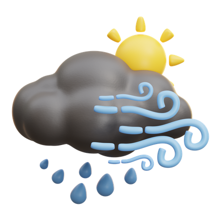 Weather Mix With Sun  3D Icon
