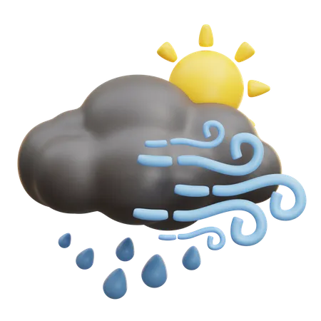 Weather Mix With Sun  3D Icon