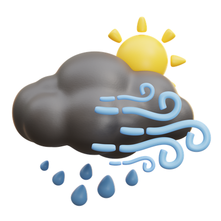 Weather Mix With Sun  3D Icon