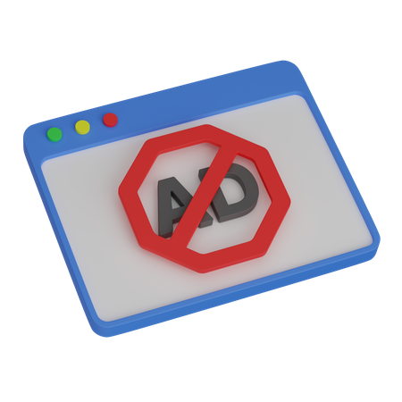 Web Ad Blocker  3D Icon