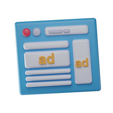 Espaço de anúncio na web  3D Icon