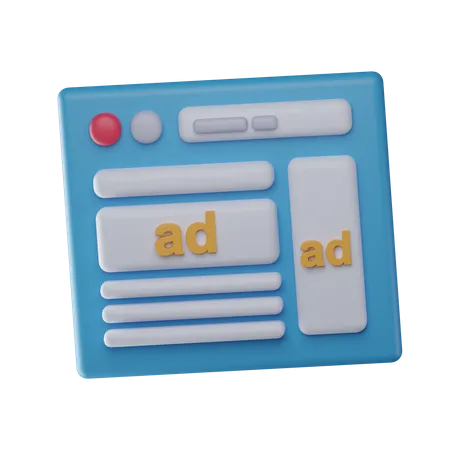 Espaço de anúncio na web  3D Icon