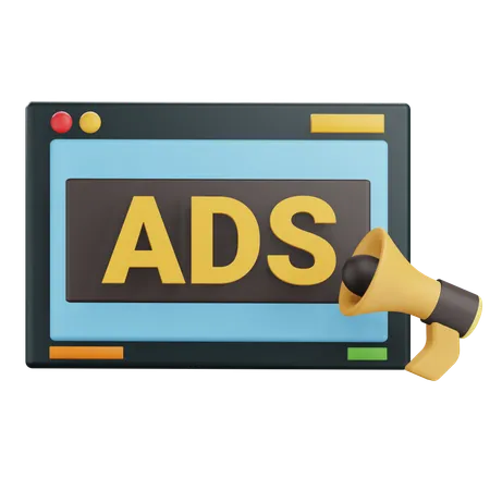 3 D Advertising Icon With Transparent Background 3D Icon