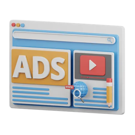 Web Ads  3D Icon