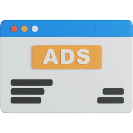 Web Ads  3D Icon