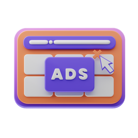 Web Ads  3D Icon