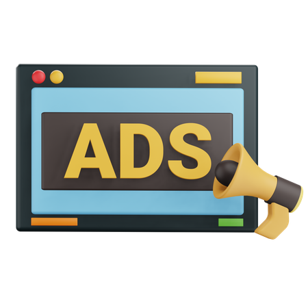 Web Ads  3D Icon