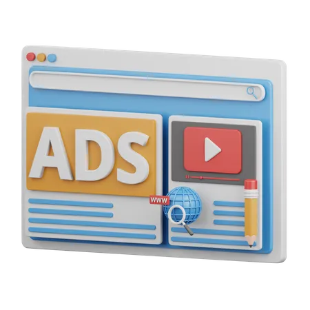 3 D Rendering Web Ads Isolated Useful For Marketing Advertising Advertisement And Promotion Design 3D Icon
