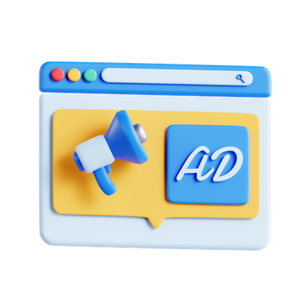 Web Advertisement  3D Icon