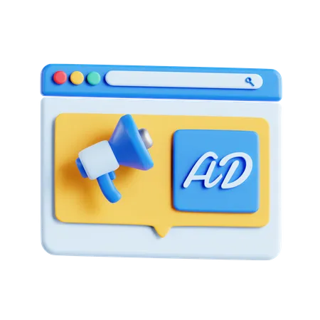 Web Advertisement  3D Icon