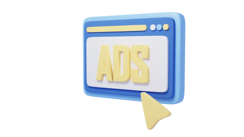 Web Advertising  3D Icon