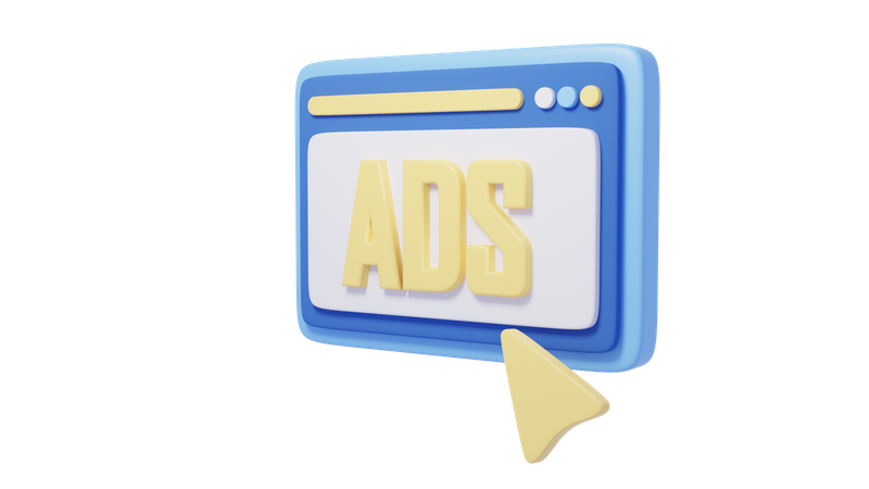 Web Advertising  3D Icon