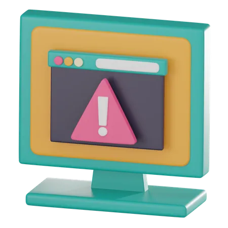Website Alert Symbol Ideal For Conveying The Importance Of Online Security Digital Notifications And Technological Awareness 3 D Illustration 3D Icon