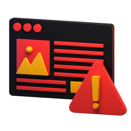 Web Alert  3D Icon