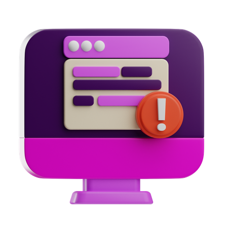 Web Alert  3D Icon