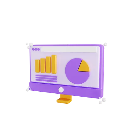 3 D Web Analytics Icon Isolated Object 3D Icon