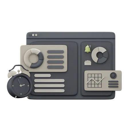 3 D Financial Analysis Illustration 3D Icon