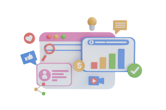 Web Analytics  3D Icon