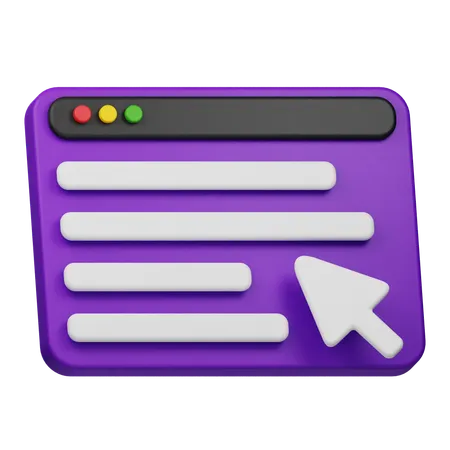 Web and Cursor  3D Icon