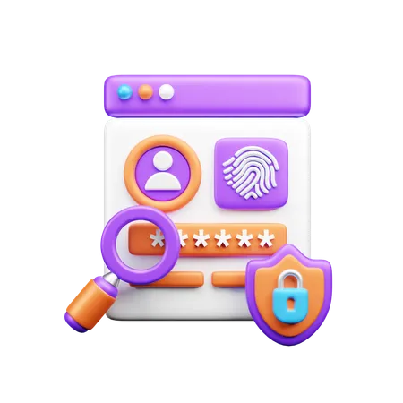 Web authentication  3D Icon