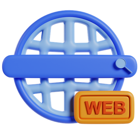 Web azul com botão seo  3D Icon