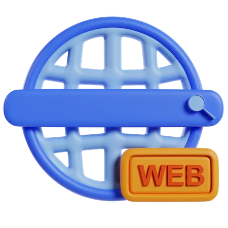 Web azul com botão seo  3D Icon