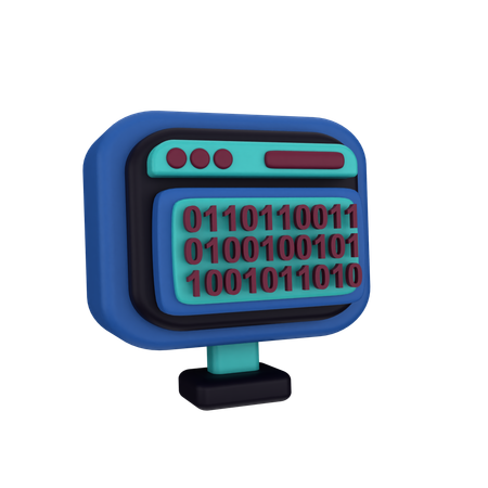 Web Binary Code  3D Icon