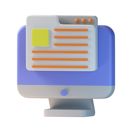 Web Blogging  3D Icon