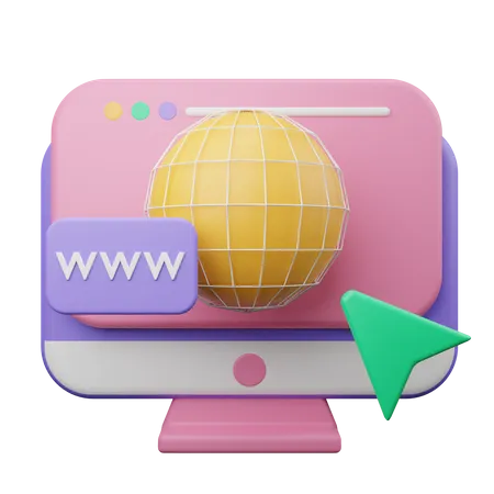 Web Browser 3D Illustration