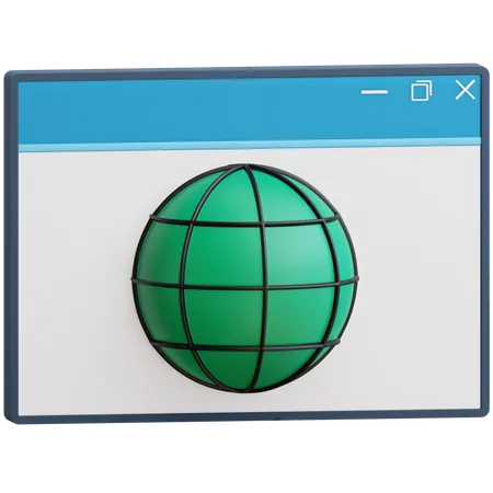Browser 3 D Illustration With Transparent Background 3D Icon