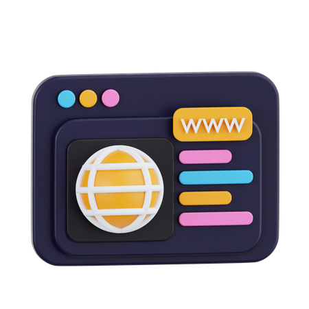 Web Browser Window  3D Icon