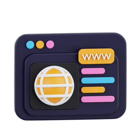 Web Browser Window  3D Icon