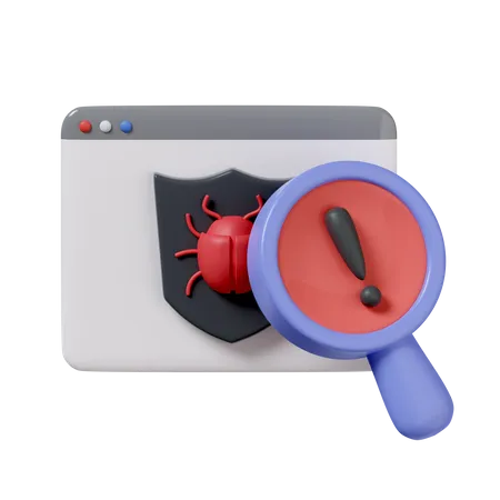 3 D Erkennung Von Bugs Und Viren Hackerangriffe Und Websicherheit Symbol Isoliert Auf Weissem Hintergrund 3 D Darstellung Beschneidungspfad 3D Icon