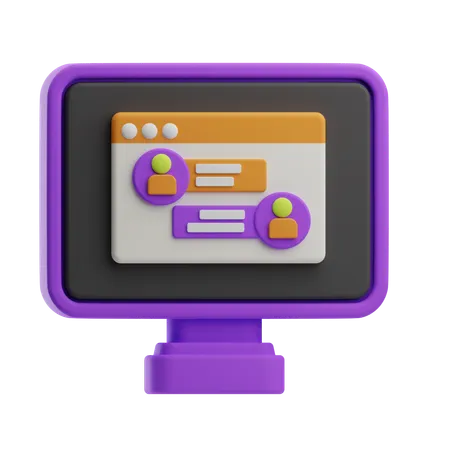Web Chat  3D Icon