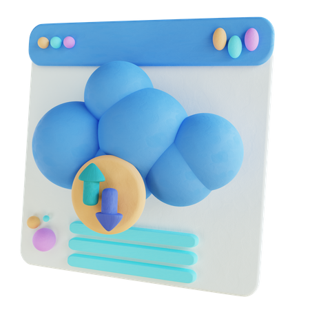 Web Cloud Transfer  3D Illustration