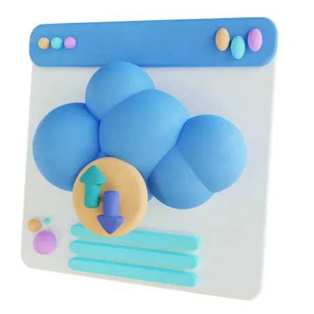 Web Cloud Transfer  3D Illustration