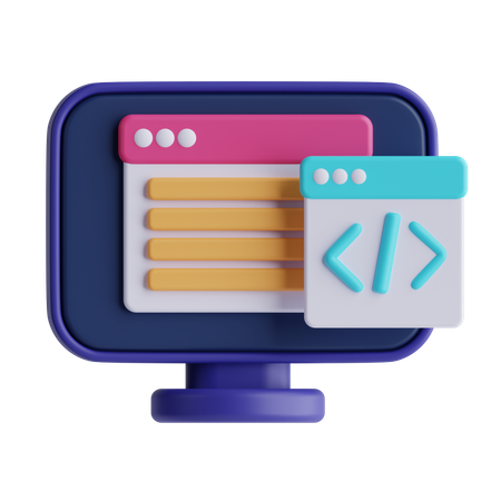 Web Coding  3D Icon