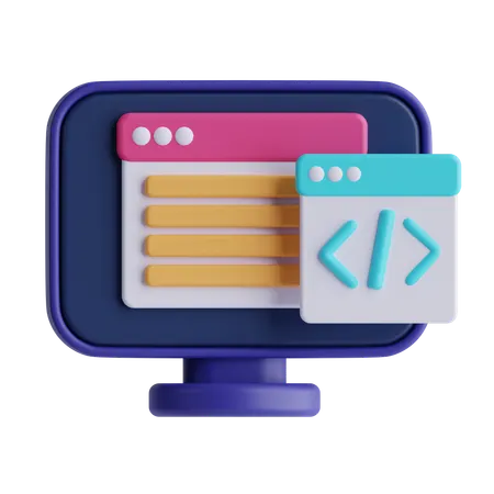 Web Coding  3D Icon