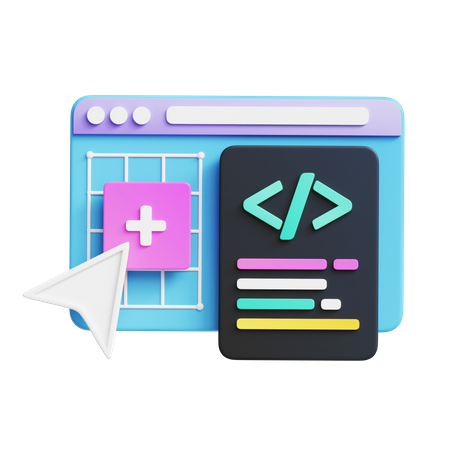 Web Coding  3D Icon