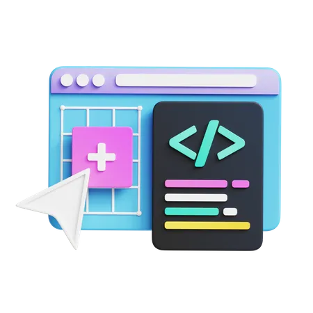 Web Coding  3D Icon