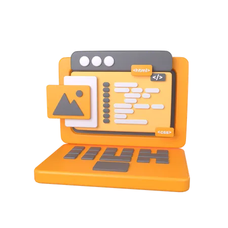 Web Coding  3D Icon