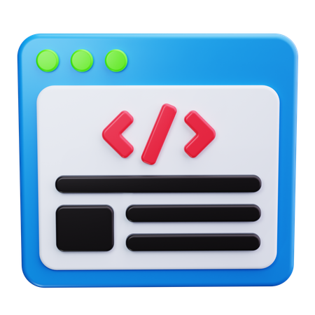 Web Coding  3D Icon