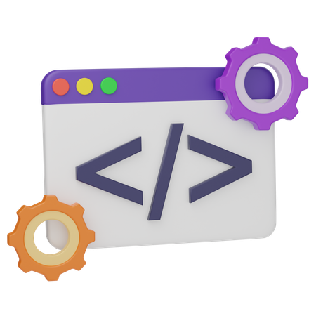 Web Coding  3D Icon